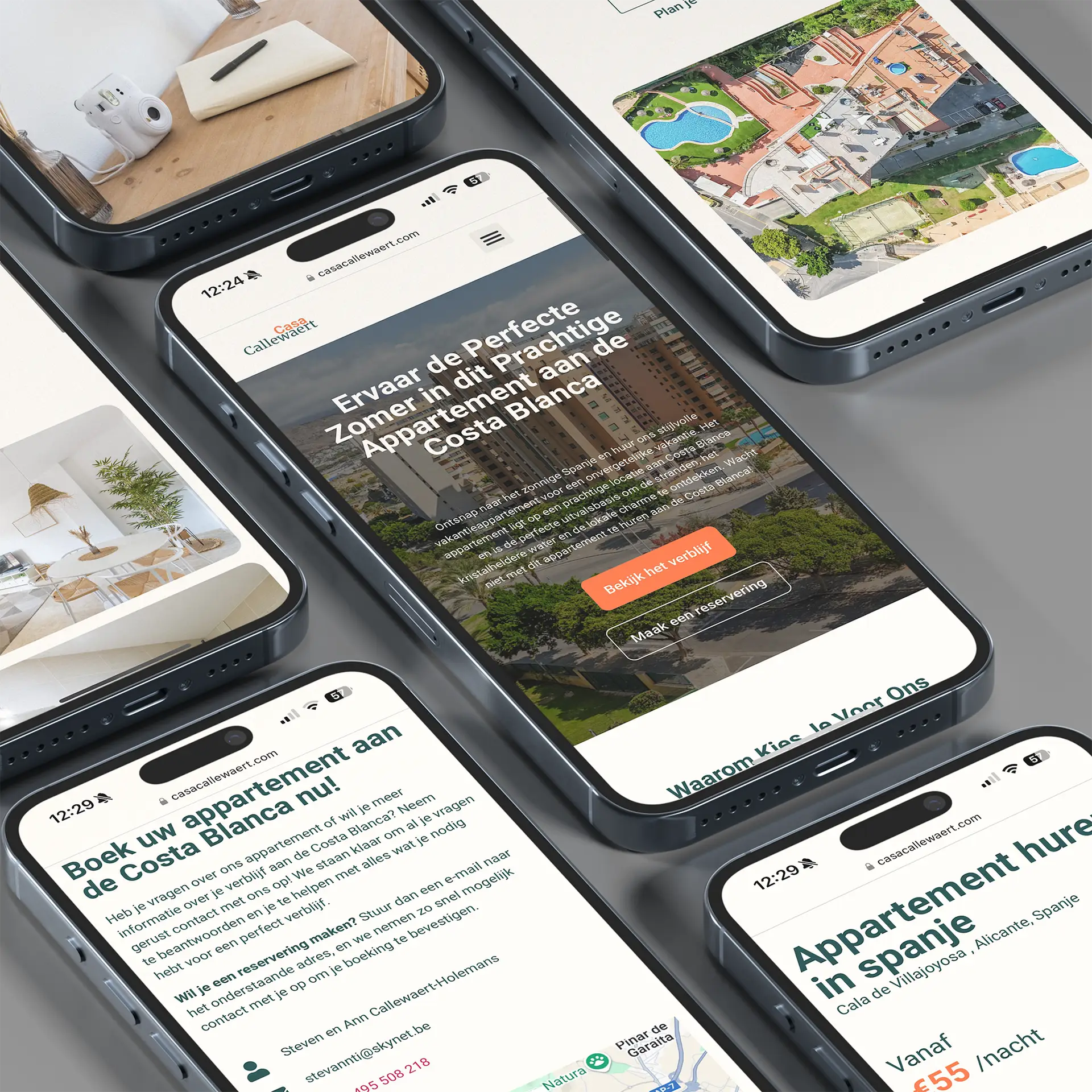 Phone Mockup website casa callewaert