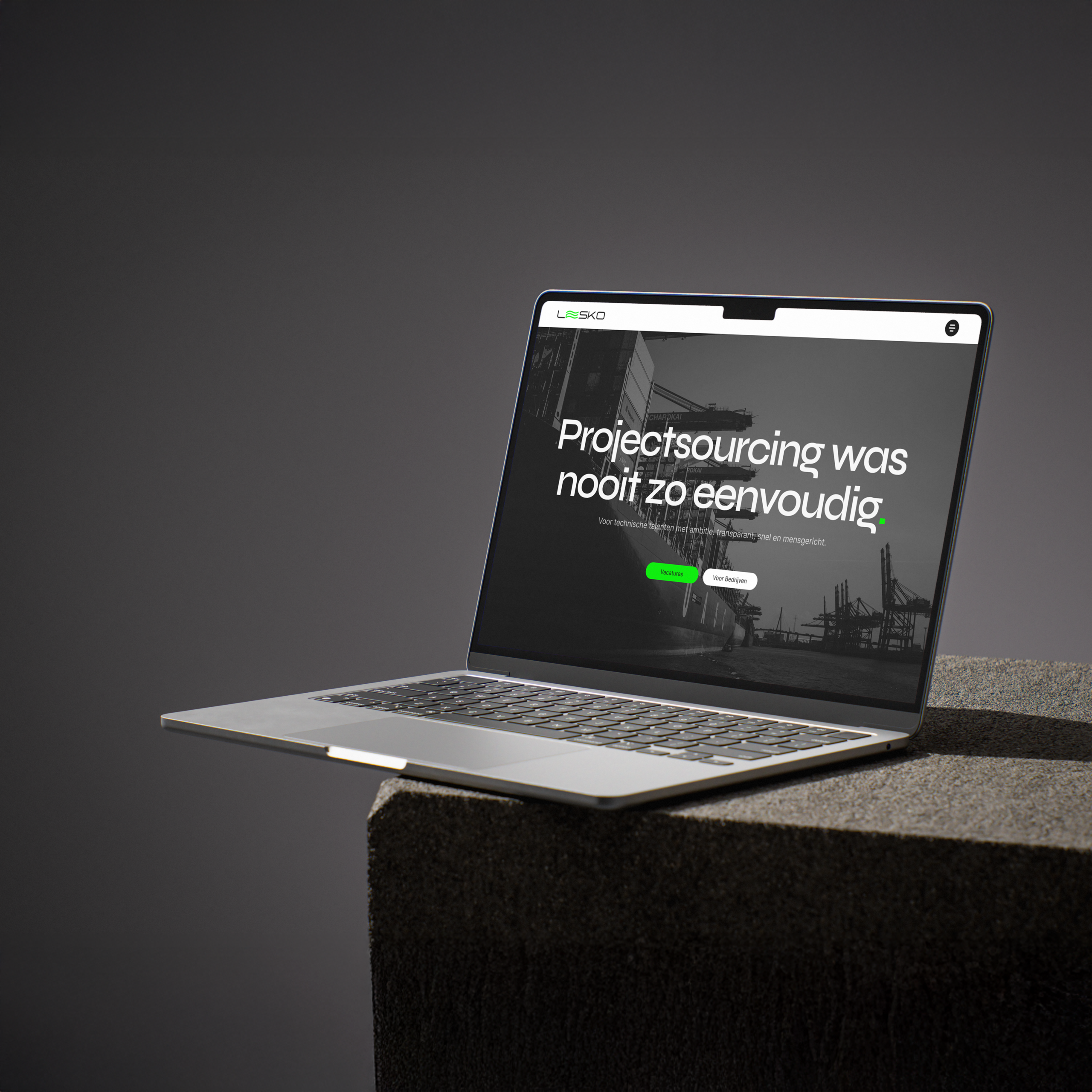 mockup afbeelding van de website die we gemaakt hebben voor LESKO