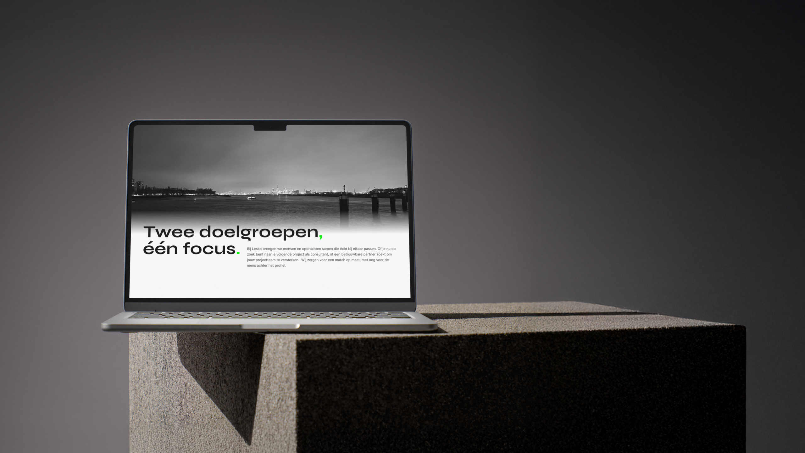 mockup afbeelding van de website die we gemaakt hebben voor LESKO